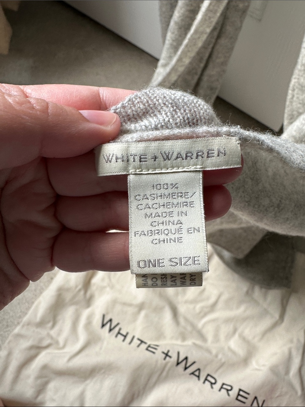 White + Warren gray Cashmere Wrap - Picture 3 of 6